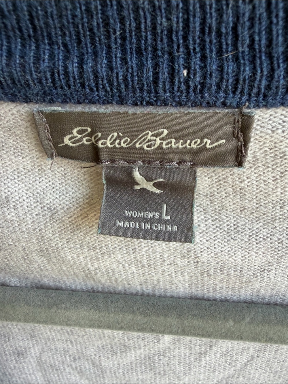 Eddie Bauer Colorblock Cardigan Sweater L Granny Coastal Grandpa Preppy - Picture 3 of 7